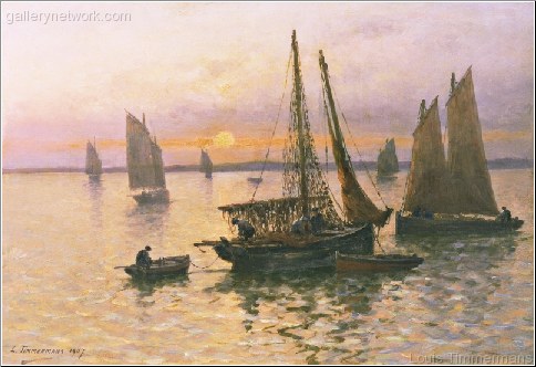 Breton Fishing Boats At Sunset