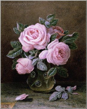 Pink Roses In a Glass Vase