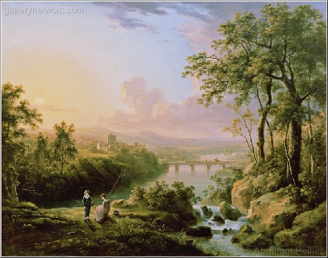 A River Landscape With Children Fishing