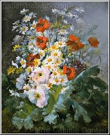 A Still Life Of Daisies And Poppies