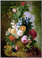 A Still Life of Roses and Delphiniums